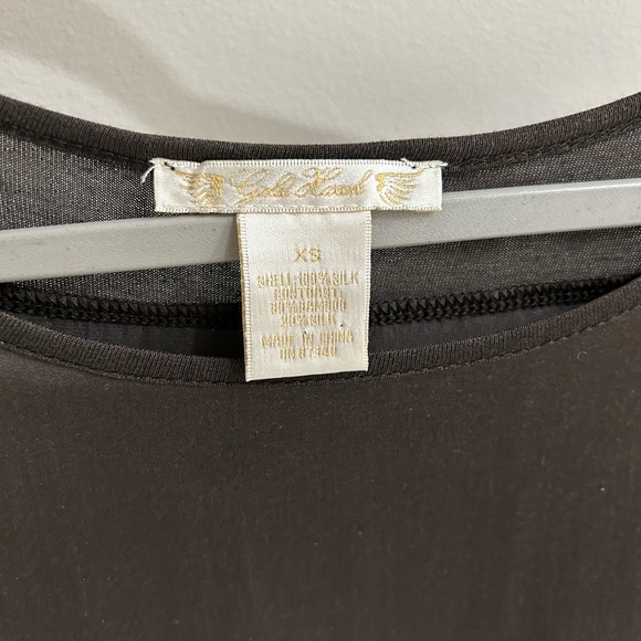 Gold Hawk Brown Silk T-Shirt Dress - Picture 3 of 3